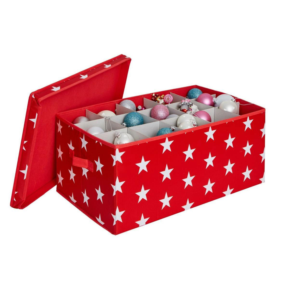 Aufbewahrungsbox für z.B Weihnachtskugeln rot 30 Fächer | 219457