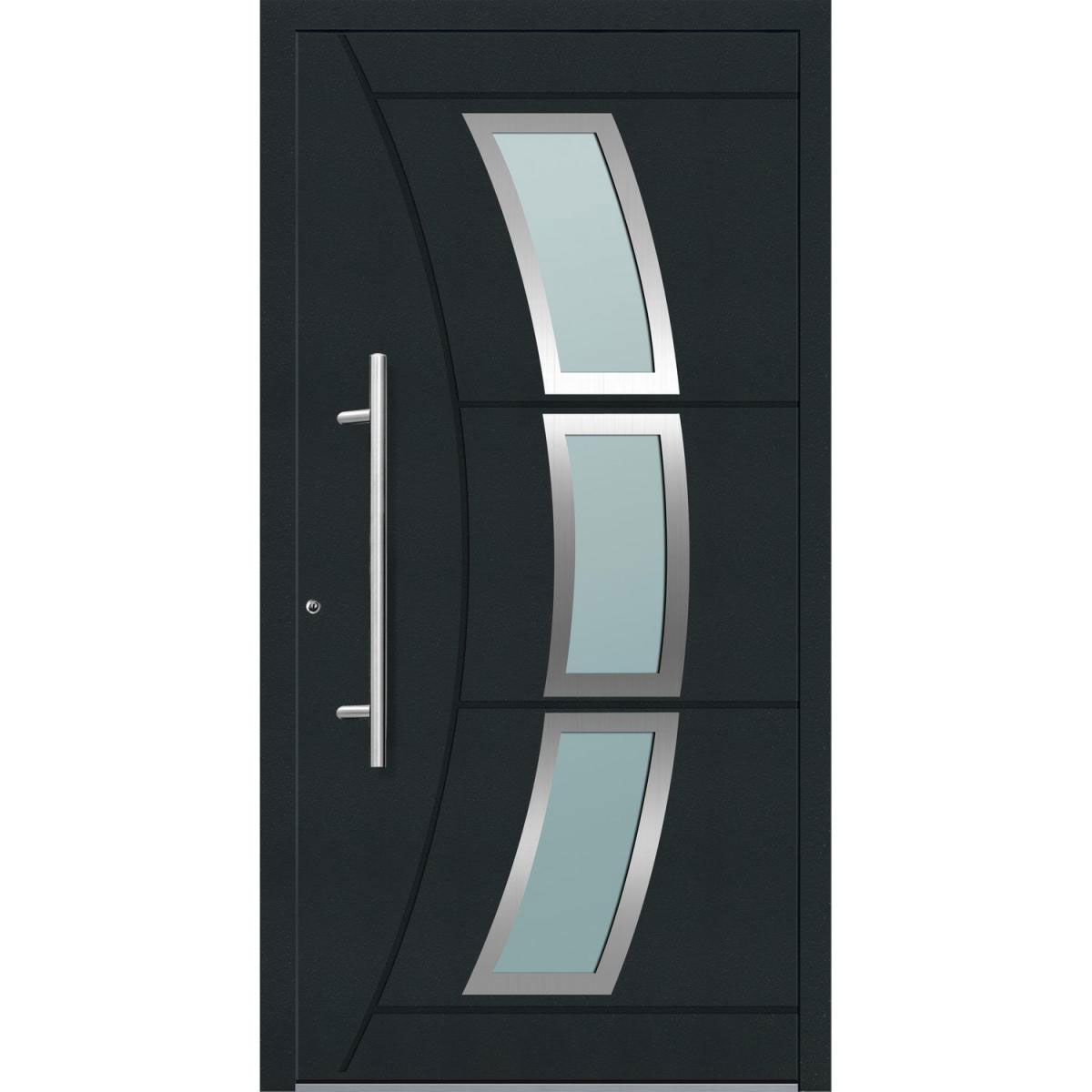 Aluminium Sicherheits-Haustür Venedig Exklusiv 75 mm anthrazit 110 x 210 cm Anschlag links inkl Griffset | Innen: weiß, Außen: anthrazit | 110x210 | links | 224777
