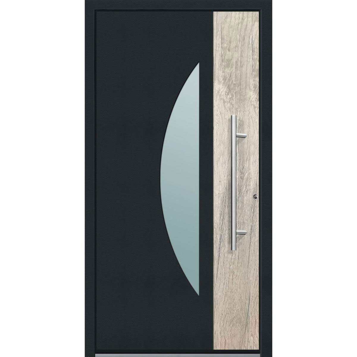 Aluminium Sicherheits-Haustür Modena Superior 60 mm anthrazit 110 x 210 cm Anschlag rechts inkl Griffset | Innen: weiß, Außen: anthrazit | 110x210 | rechts | 224796