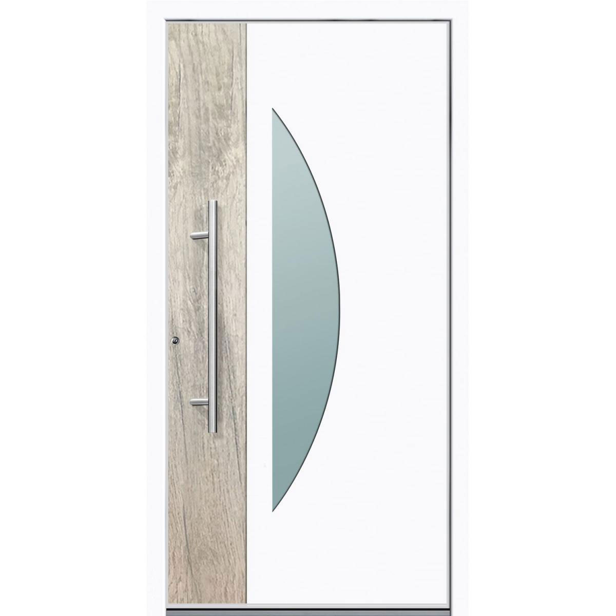 Aluminium Sicherheits-Haustür Modena Superior 60 mm weiß 110 x 210 cm Anschlag links inkl Griffset | Innen: weiß, Außen: weiß | 110x210 | links | 224797