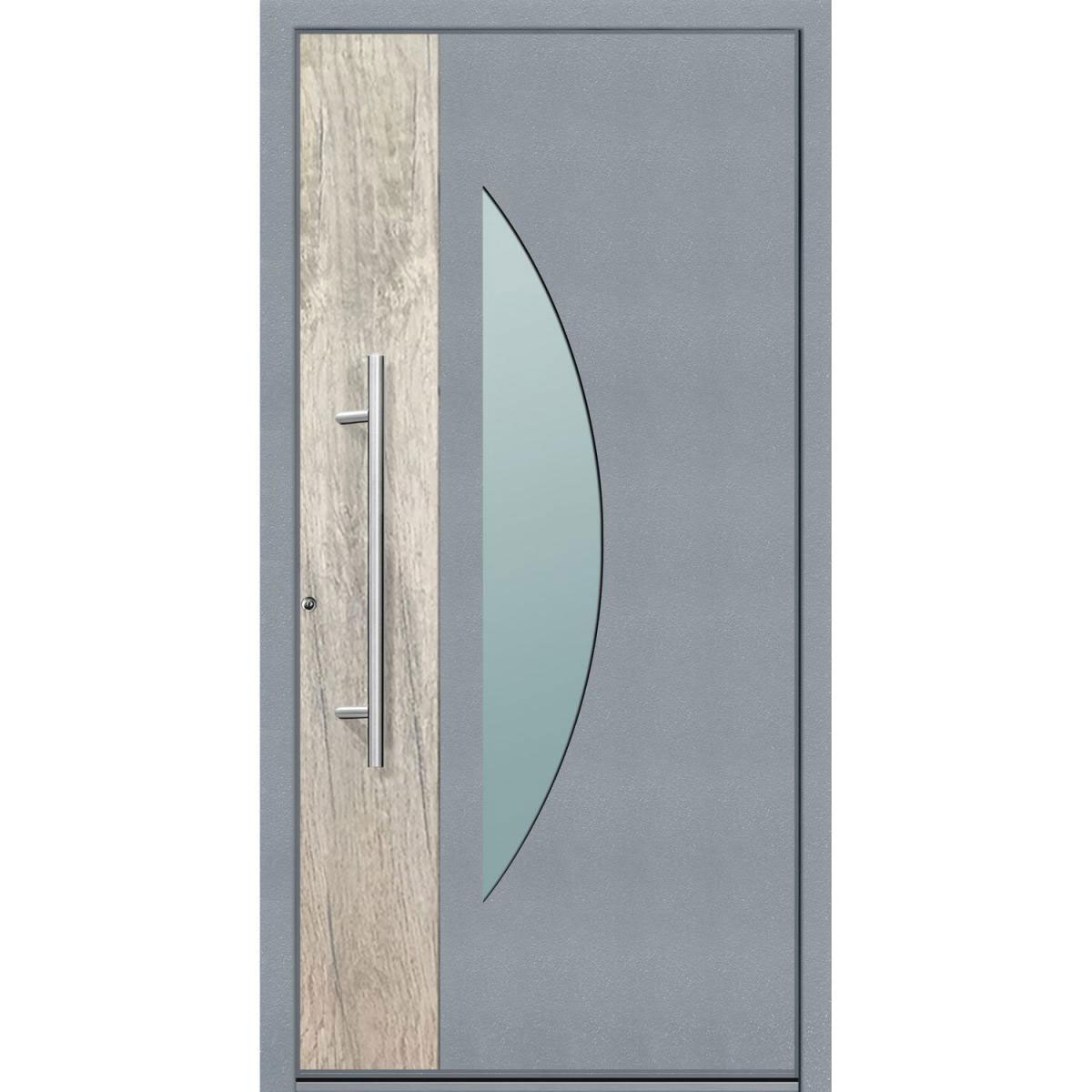 Aluminium Sicherheits-Haustür Modena Superior 60 mm grau 110 x 210 cm Anschlag links inkl Griffset | Innen: weiß, Außen: grau | 110x210 | links | 224799