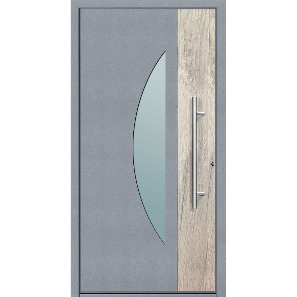 Aluminium Sicherheits-Haustür Modena Superior 60 mm grau 110 x 210 cm Anschlag rechts inkl Griffset | Innen: weiß, Außen: grau | 110x210 | rechts | 224800
