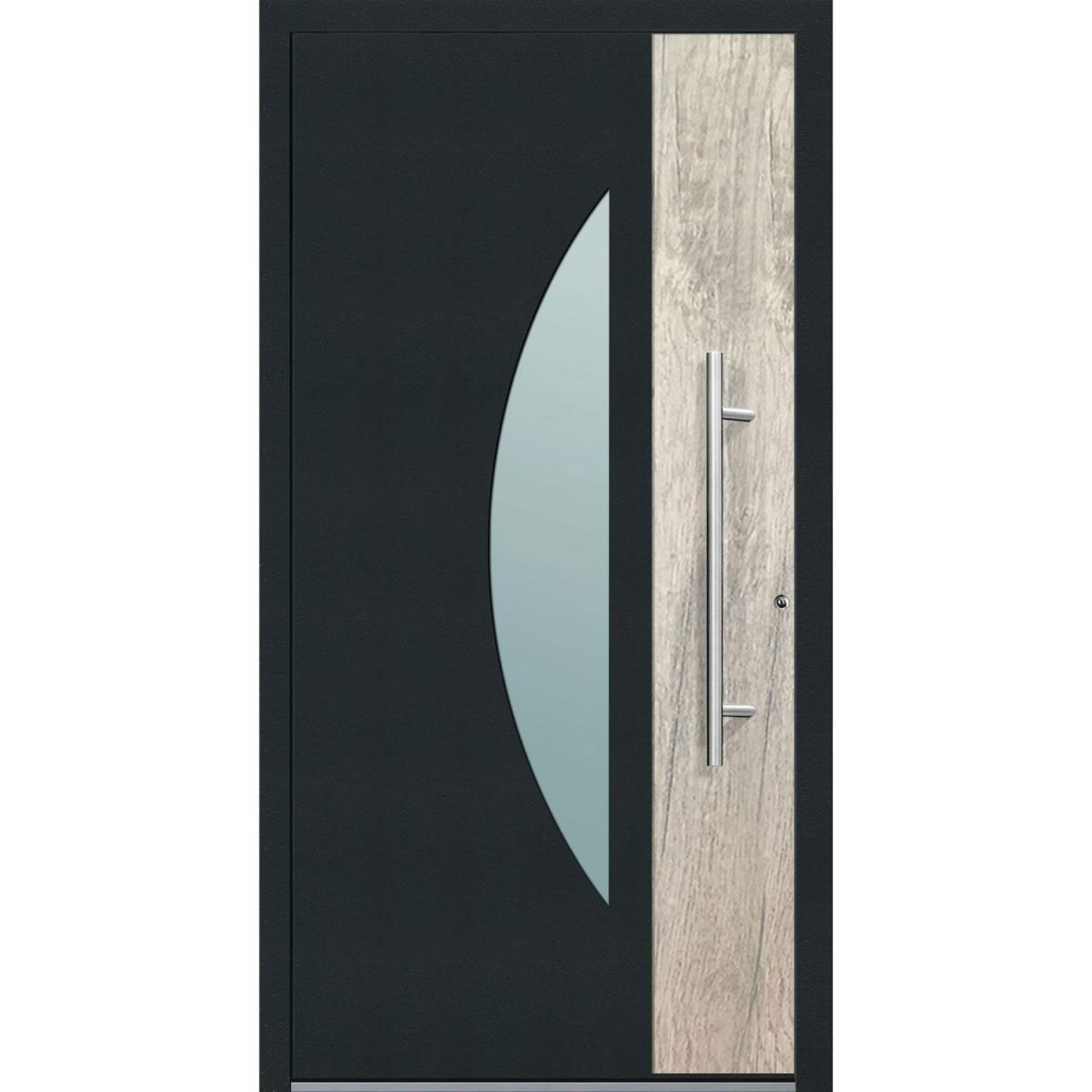 Aluminium Sicherheits-Haustür Modena Exklusiv 75 mm anthrazit 110 x 210 cm Anschlag rechts inkl Griffset | Innen: weiß, Außen: anthrazit | 110x210 | rechts | 224802
