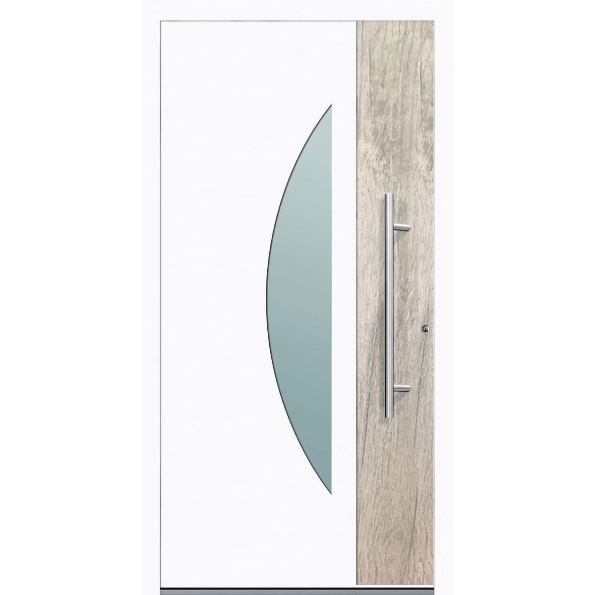 Aluminium Sicherheits-Haustür Modena Exklusiv 75 mm weiß 110 x 210 cm Anschlag rechts inkl Griffset | Innen: weiß, Außen: weiß | 110x210 | rechts | 224804