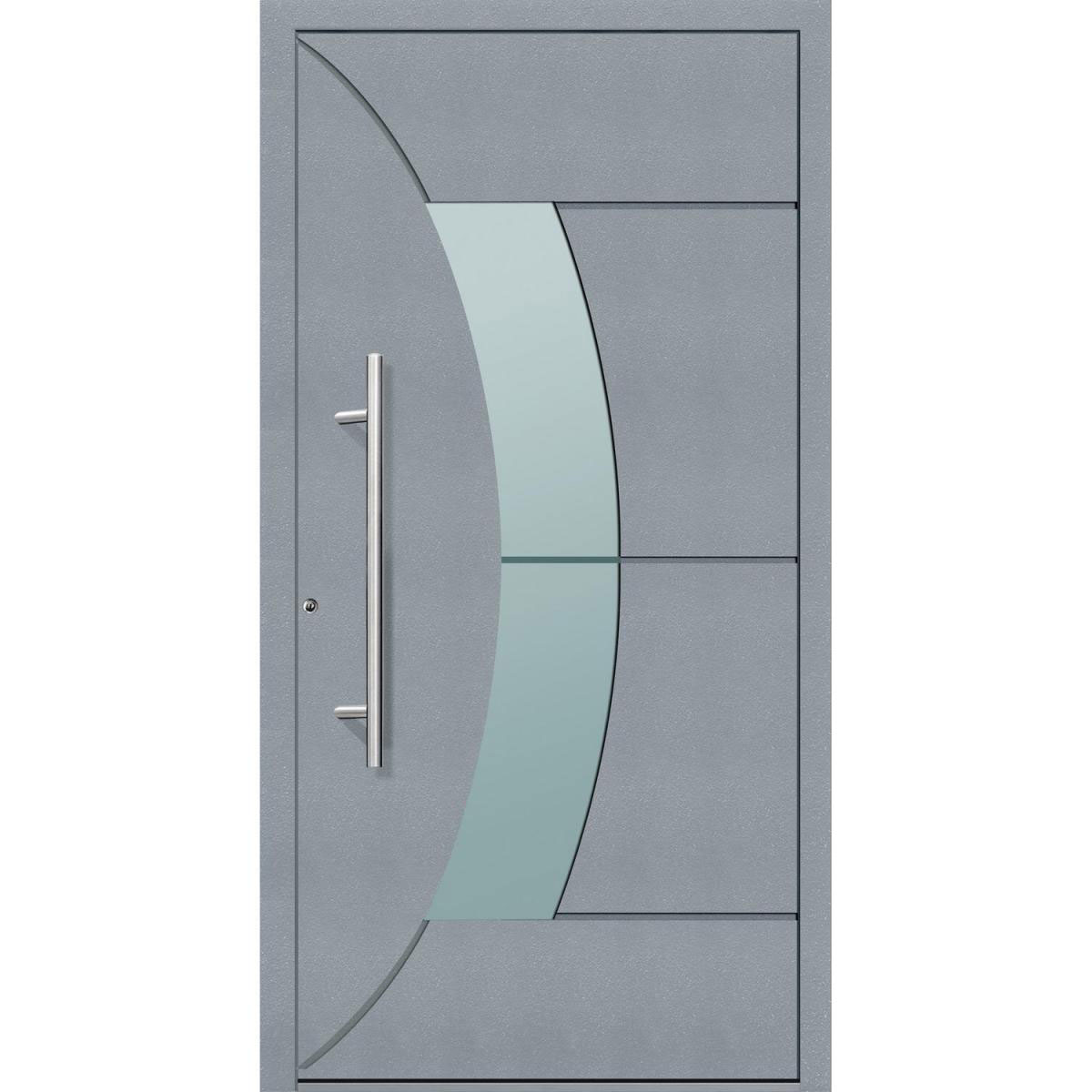 Aluminium Sicherheits-Haustür Verona Exklusiv 75 mm grau 110 x 210 cm Anschlag links inkl Griffset | Innen: weiß, Außen: grau | 110x210 | links | 224850