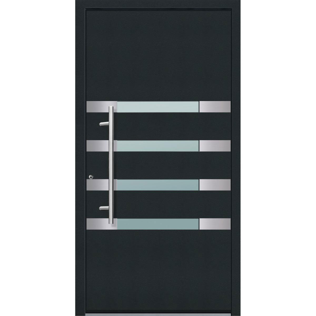 Aluminium Sicherheits-Haustür Brescia Superior 60 mm anthrazit 110 x 210 cm Anschlag links inkl Griffset | Innen: weiß, Außen: anthrazit | 110x210 | links | 224902