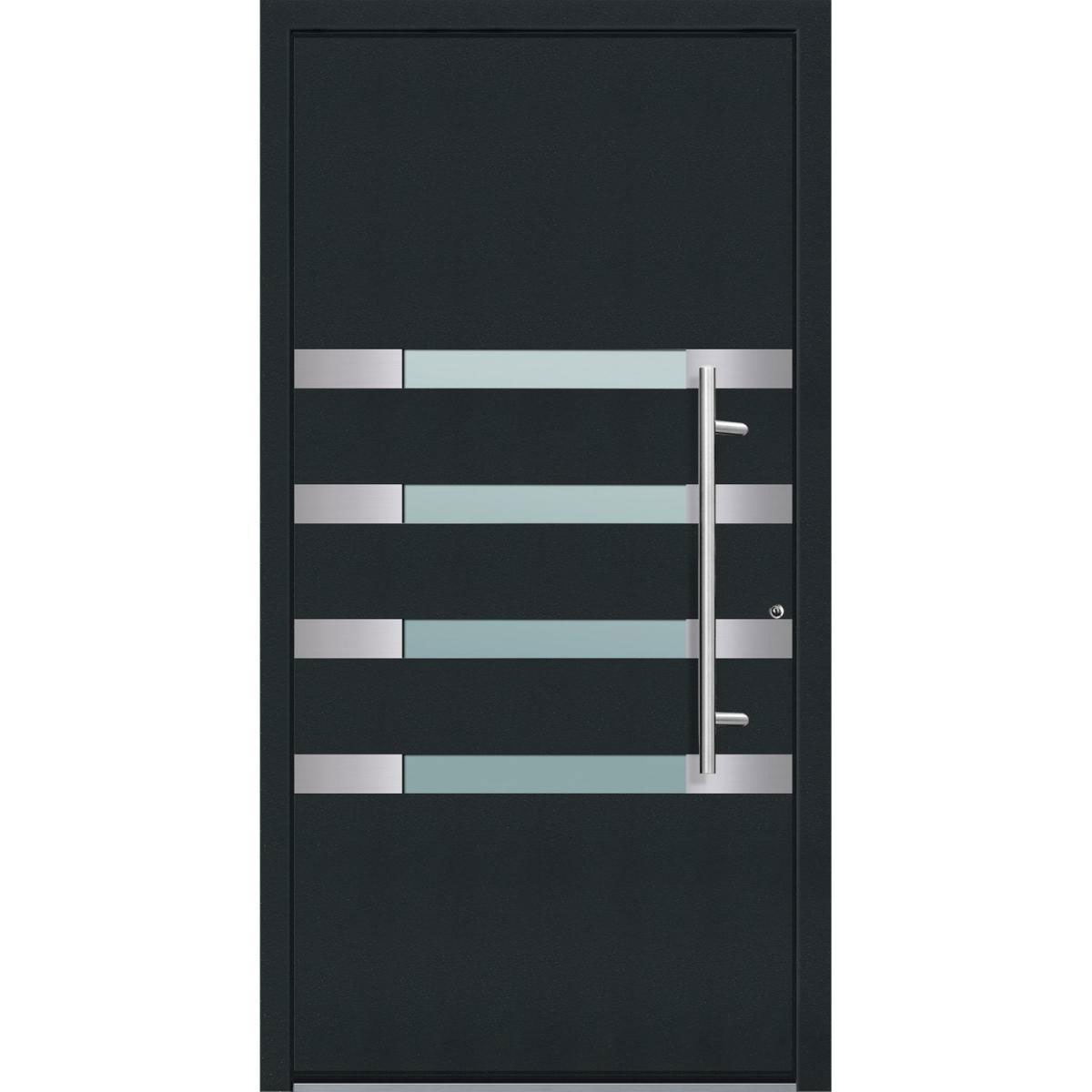 Aluminium Sicherheits-Haustür Brescia Superior 60 mm anthrazit 110 x 210 cm Anschlag rechts inkl Griffset | Innen: weiß, Außen: anthrazit | 110x210 | rechts | 224904