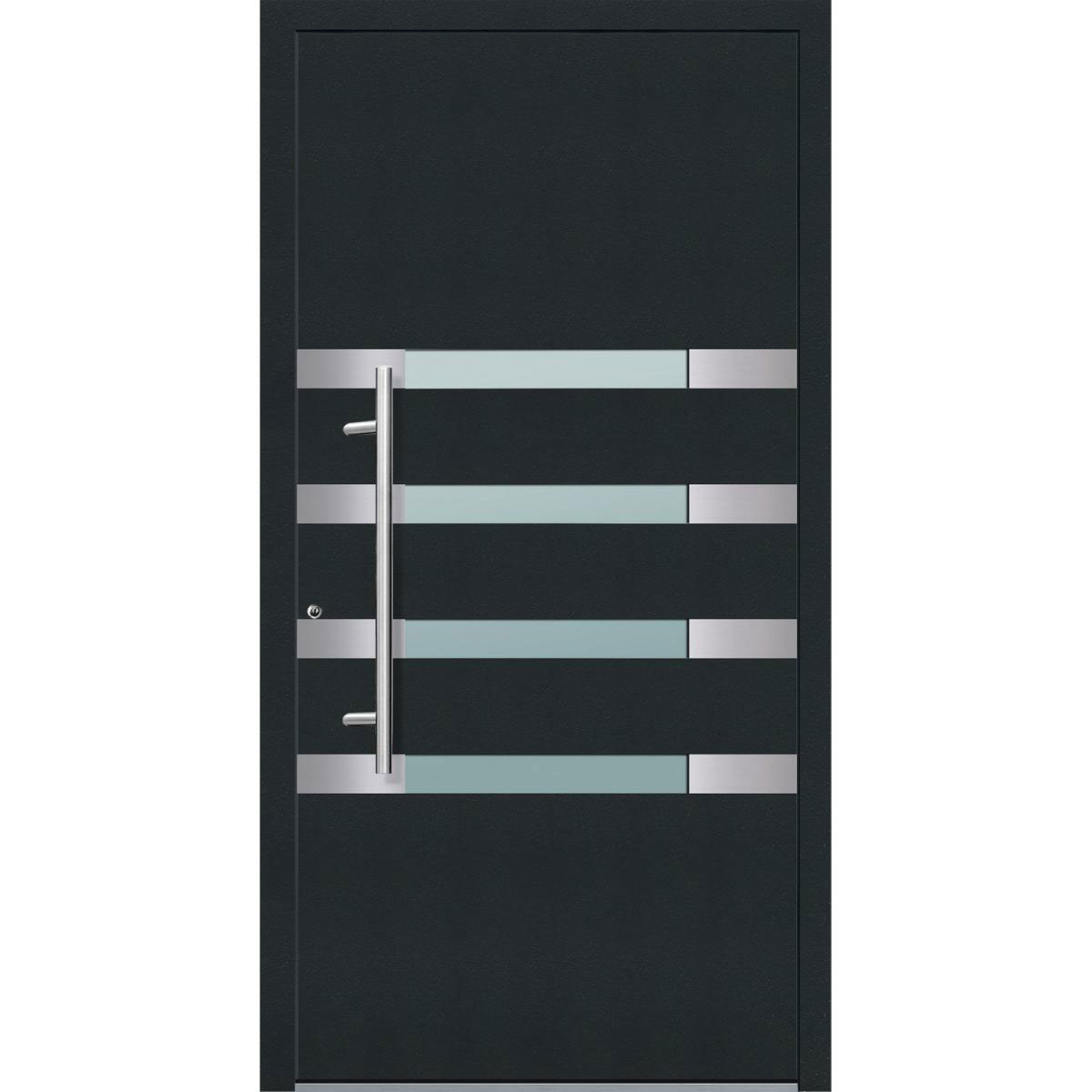 Aluminium Sicherheits-Haustür Brescia Exklusiv 75 mm anthrazit 110 x 210 cm Anschlag links inkl Griffset | Innen: weiß, Außen: anthrazit | 110x210 | links | 224909