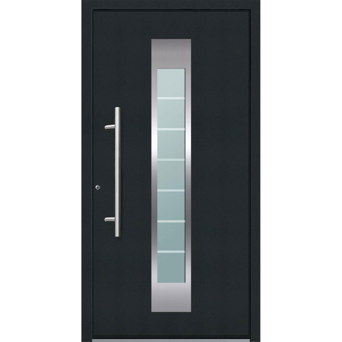 Aluminium Sicherheits-Haustür Florenz Superior 60 mm anthrazit 110 x 210 cm Anschlag links inkl Griffset | Innen: weiß, Außen: anthrazit | 110x210 | links | 224929