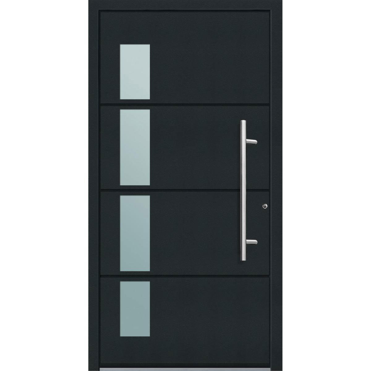 Aluminium Sicherheits-Haustür Prato Superior 60 mm anthrazit 110 x 210 cm Anschlag rechts inkl Griffset | Innen: weiß, Außen: anthrazit | 110x210 | rechts | 224942