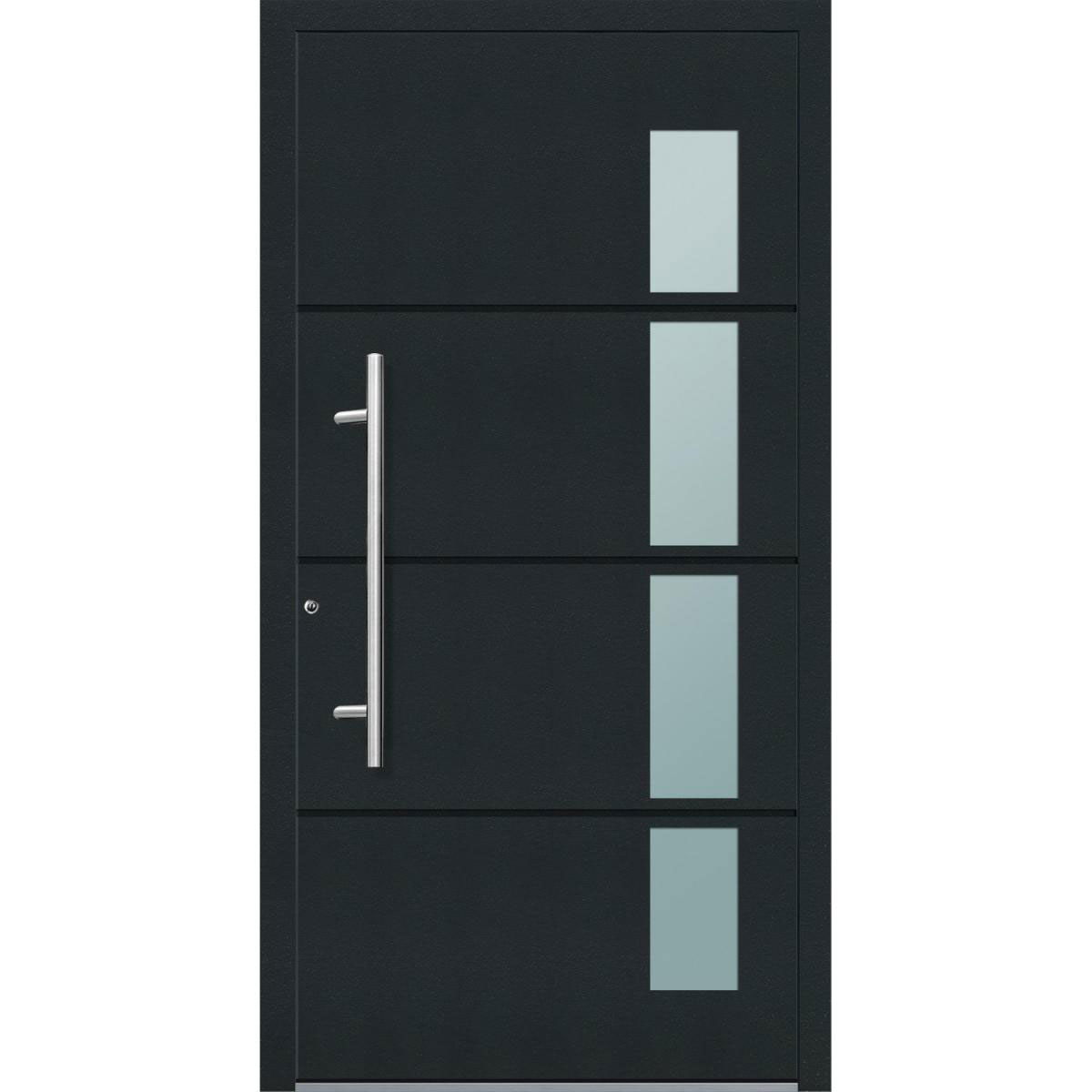 Aluminium Sicherheits-Haustür Prato Exklusiv 75 mm anthrazit 110 x 210 cm Anschlag links inkl Griffset | Innen: weiß, Außen: anthrazit | 110x210 | links | 224948