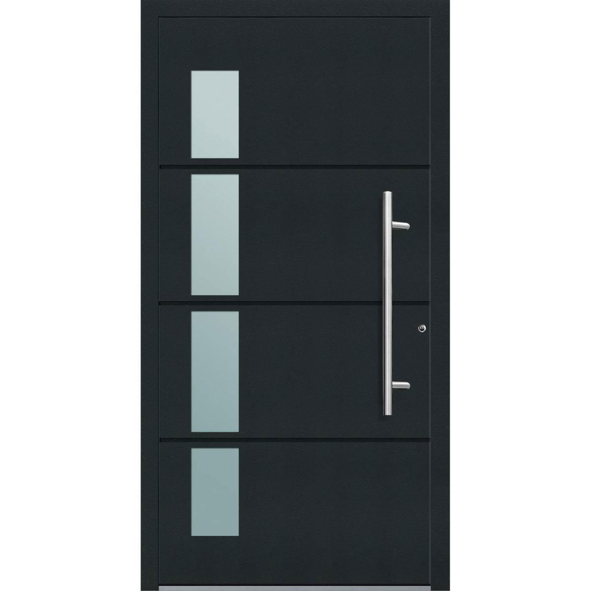 Aluminium Sicherheits-Haustür Prato Exklusiv 75 mm anthrazit 110 x 210 cm Anschlag rechts inkl Griffset | Innen: weiß, Außen: anthrazit | 110x210 | rechts | 224949