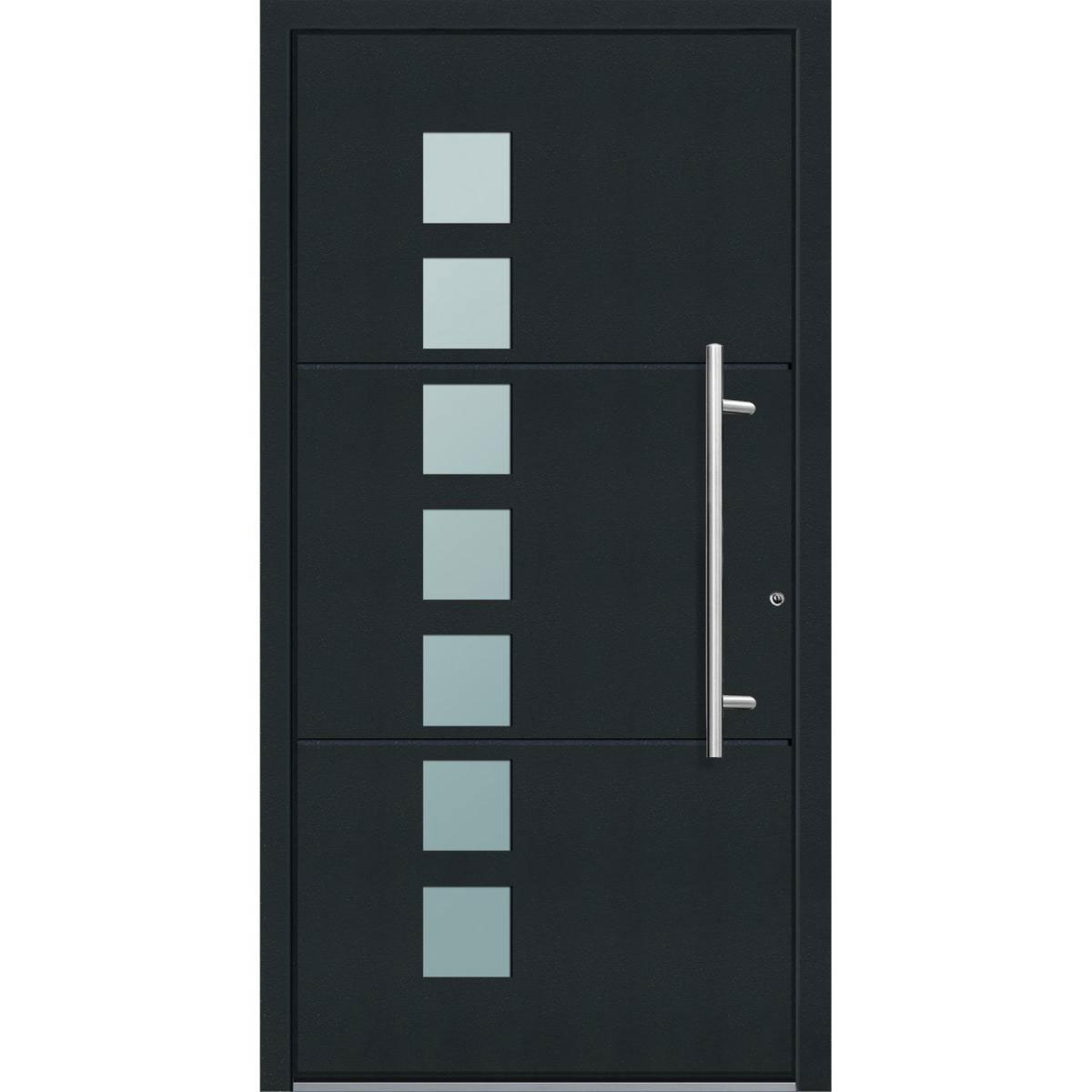 Aluminium Sicherheits-Haustür Padua Superior 60 mm anthrazit 110 x 210 cm Anschlag rechts inkl Griffset | Innen: weiß, Außen: anthrazit | 110x210 | rechts | 224959
