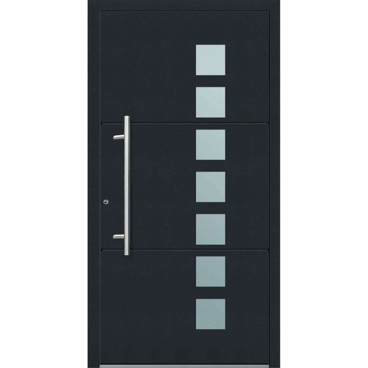 Aluminium Sicherheits-Haustür Padua Exklusiv 75 mm anthrazit 110 x 210 cm Anschlag links inkl Griffset | Innen: weiß, Außen: anthrazit | 110x210 | links | 224965