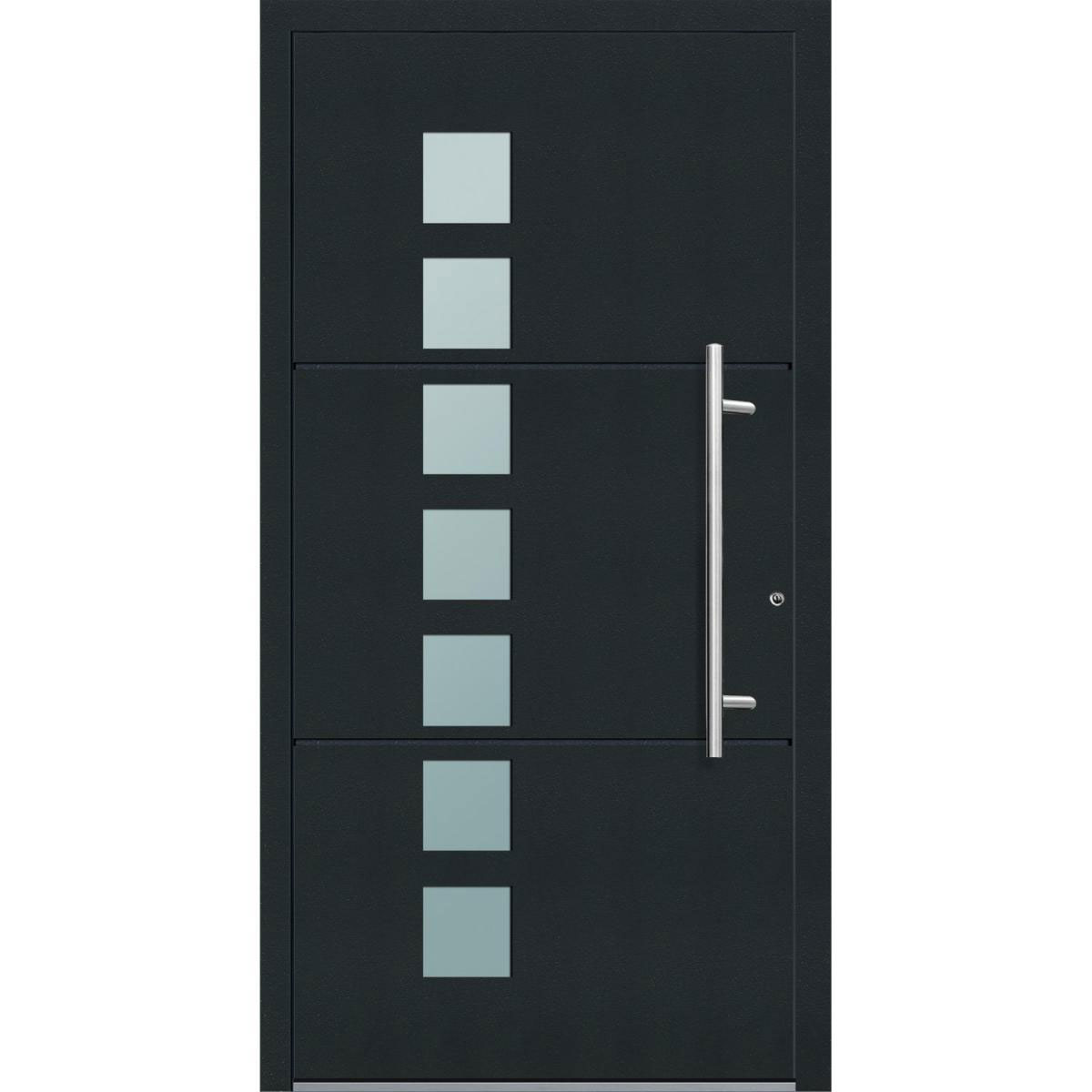 Aluminium Sicherheits-Haustür Padua Exklusiv 75 mm anthrazit 110 x 210 cm Anschlag rechts inkl Griffset | Innen: weiß, Außen: anthrazit | 110x210 | rechts | 224966