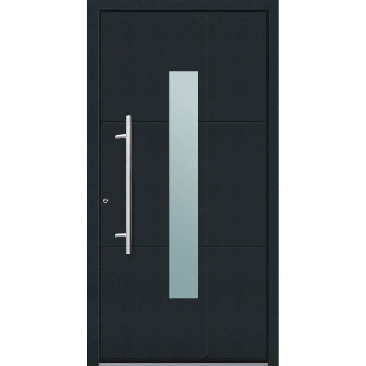 Aluminium Sicherheits-Haustür Parma Superior 60 mm anthrazit 110 x 210 cm Anschlag links inkl Griffset | Innen: weiß, Außen: anthrazit | 110x210 | links | 224977