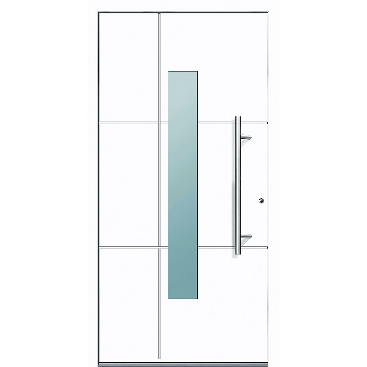 Aluminium Sicherheits-Haustür Parma Superior 60 mm weiß 110 x 210 cm Anschlag rechts inkl Griffset | Innen: weiß, Außen: weiß | 110x210 | rechts | 224980