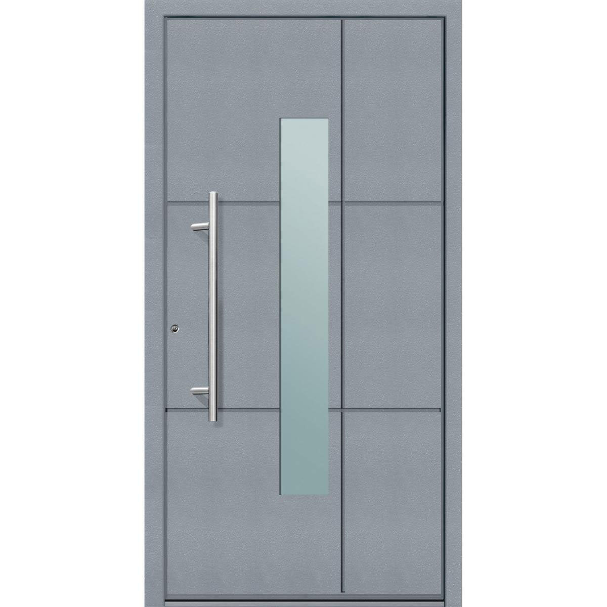 Aluminium Sicherheits-Haustür Parma Superior 60 mm grau 110 x 210 cm Anschlag links inkl Griffset | Innen: weiß, Außen: grau | 110x210 | links | 224981