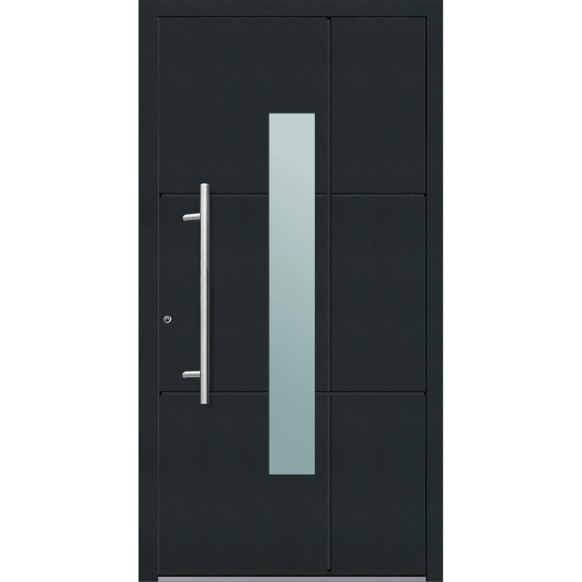 Aluminium Sicherheits-Haustür Parma Exklusiv 75 mm anthrazit 110 x 210 cm Anschlag links inkl Griffset | Innen: weiß, Außen: anthrazit | 110x210 | links | 224983
