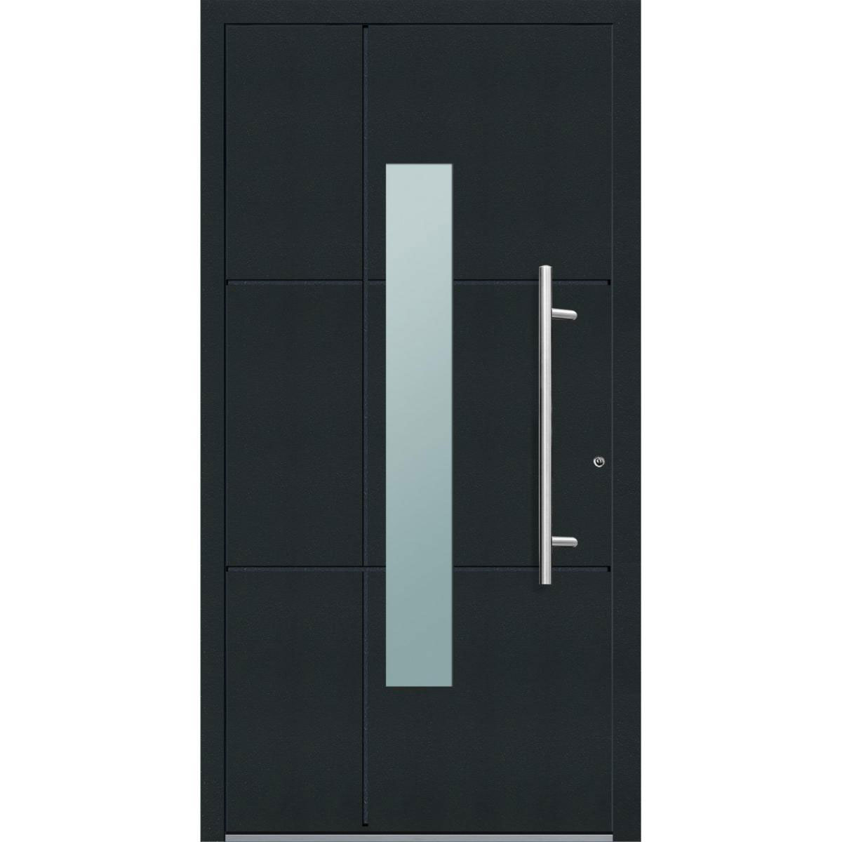 Aluminium Sicherheits-Haustür Parma Exklusiv 75 mm anthrazit 110 x 210 cm Anschlag rechts inkl Griffset | Innen: weiß, Außen: anthrazit | 110x210 | rechts | 224984