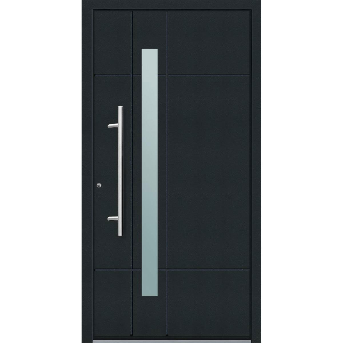 Aluminium Sicherheits-Haustür Palermo Superior 60 mm anthrazit 110 x 210 cm Anschlag links inkl Griffset | Innen: weiß, Außen: anthrazit | 110x210 | links | 224996