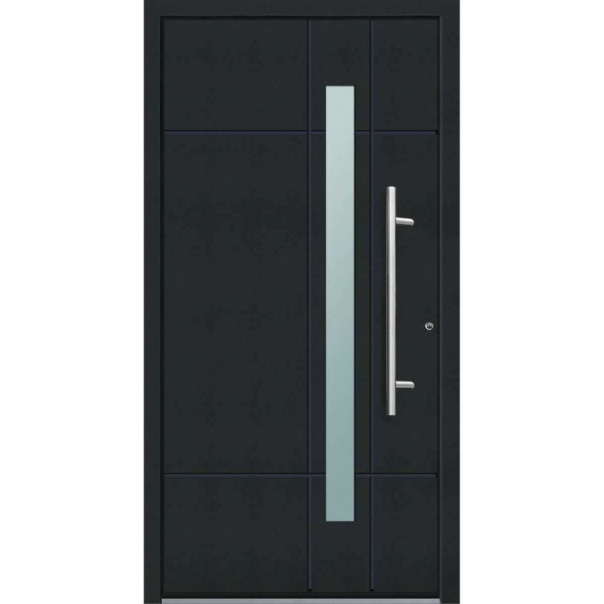 Aluminium Sicherheits-Haustür Palermo Superior 60 mm anthrazit 110 x 210 cm Anschlag rechts inkl Griffset | Innen: weiß, Außen: anthrazit | 110x210 | rechts | 224997