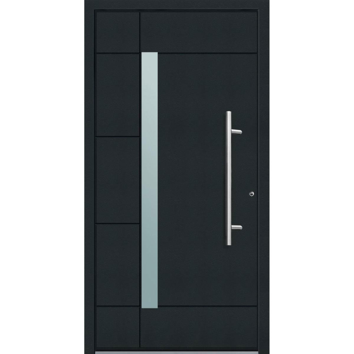 Aluminium Sicherheits-Haustür Vicenza Superior 60 mm anthrazit 110 x 210 cm Anschlag rechts inkl Griffset | Innen: weiß, Außen: anthrazit | 110x210 | rechts | 225013