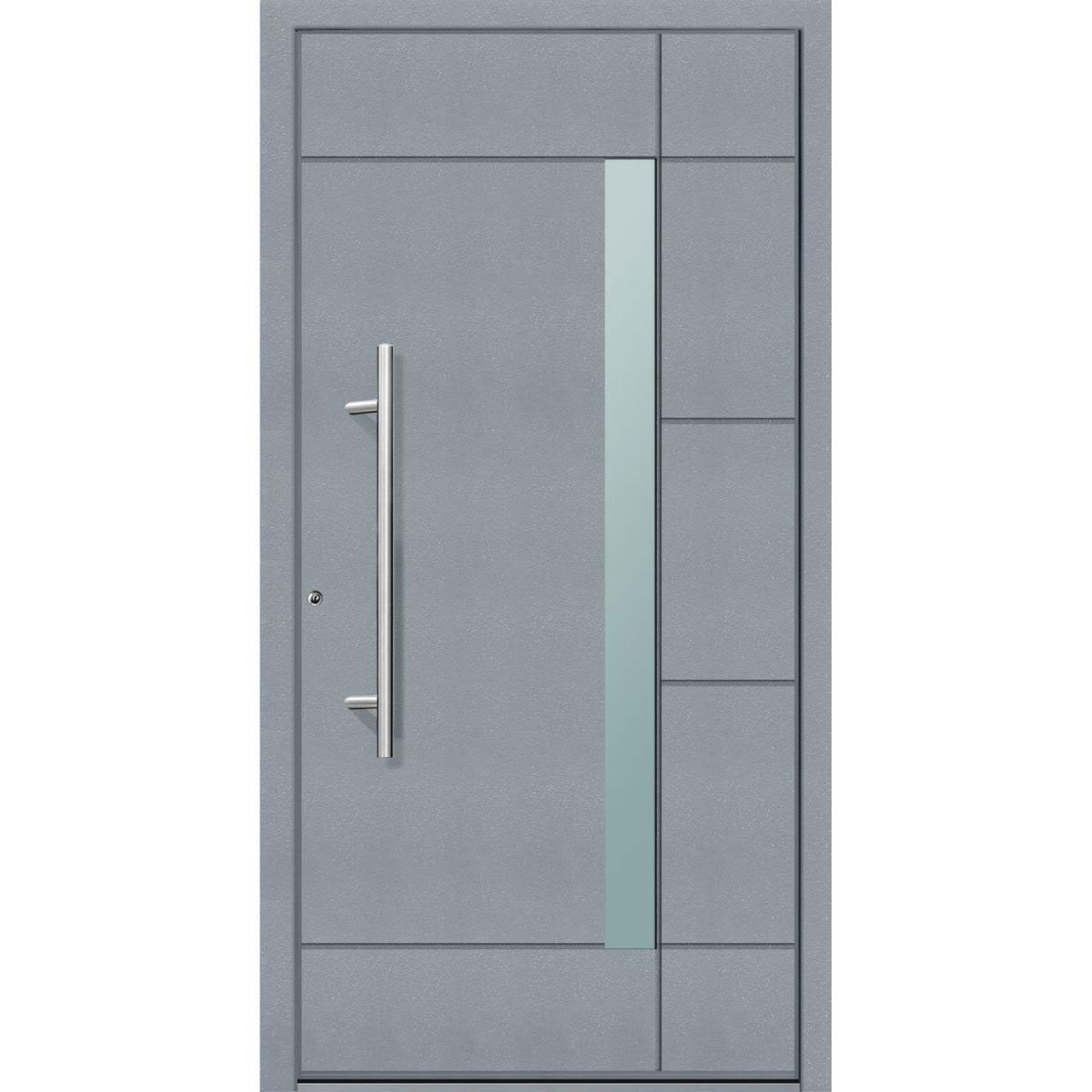 Aluminium Sicherheits-Haustür Vicenza Superior 60 mm grau 110 x 210 cm Anschlag links inkl Griffset | Innen: weiß, Außen: grau | 110x210 | links | 225016