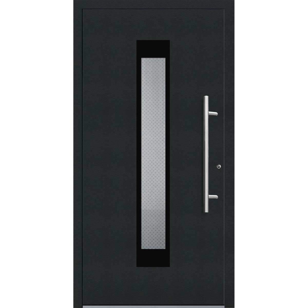 Aluminium Sicherheits-Haustür Salerno Superior 60 mm anthrazit 110 x 210 cm Anschlag rechts inkl Griffset | Innen: weiß, Außen: anthrazit | 110x210 | rechts | 225085