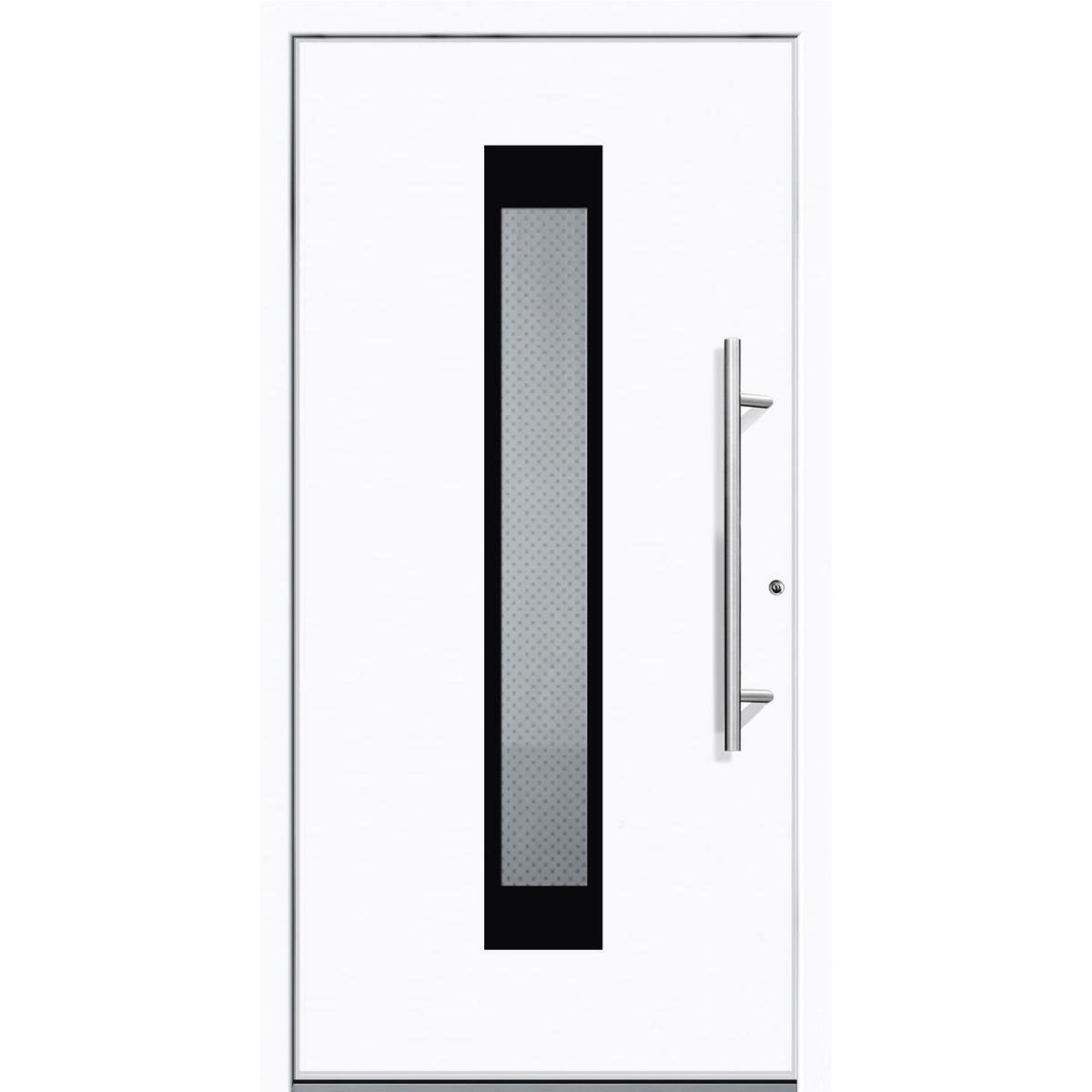 Aluminium Sicherheits-Haustür Salerno Superior 60 mm weiß 110 x 210 cm Anschlag rechts inkl Griffset | Innen: weiß, Außen: weiß | 110x210 | rechts | 225089