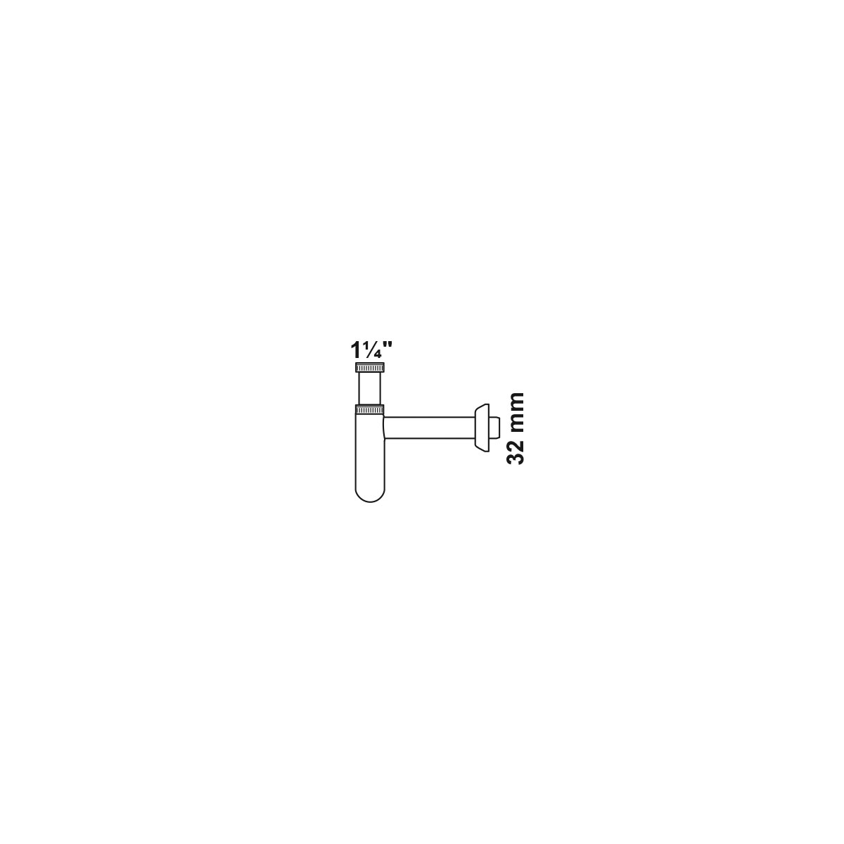 Kirchhoff Flaschensiphon weiß 1 1/4" x 32 mm rund | 247249 – Bild 3