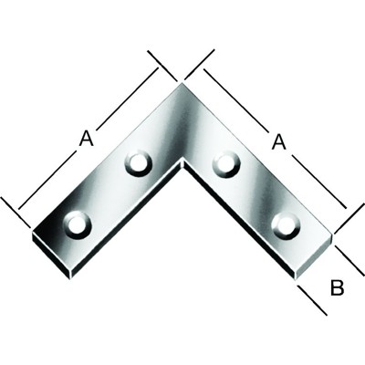 Vormann - Möbel-Flachwinkel Stahl verzinkt, 60 x 10mm, versenkte Löcher