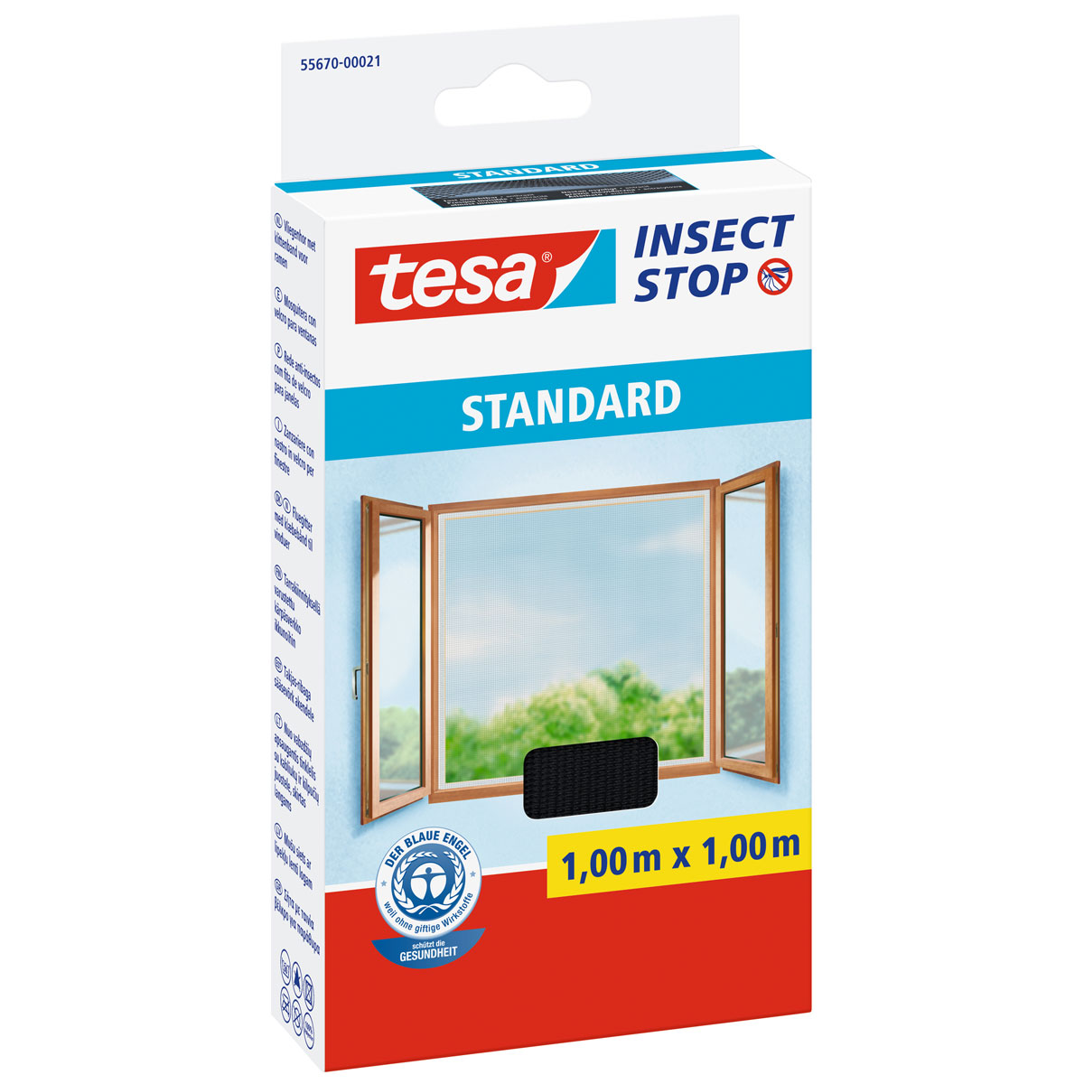 Tesa Fliegengitter Standard für Fenster anthrazit 1 x 1 m | 445178