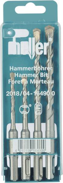 Heller Tools Bionic 16490 0 Hartmetall Hammerbohrer-Set 4teilig 5 mm, 6 mm, 8 mm, 10 mm SDS-Plus 1 Set