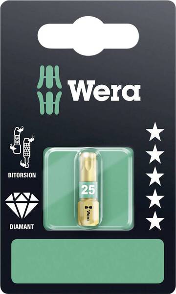 Wera 867/1 BDC SB SiS 05134377001 Torx-Bit T 25 Werkzeugstahl legiert, diamantbeschichtet D 6.3 1 St.