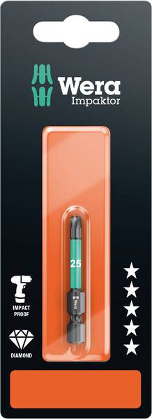 Wera 867/4 IMP DC SB SiS 05073965001 Torx-Bit T 25 Werkzeugstahl legiert, diamantbeschichtet F 6.3 1 St.