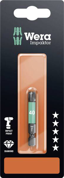 Wera 867/4 IMP DC SB SiS 05073967001 Torx-Bit T 40 Werkzeugstahl legiert, diamantbeschichtet F 6.3 1 St.