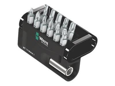 Wera Bit-Check 12 Metal 1 05057424001 Bit-Set 12teilig Kreuzschlitz Pozidriv, Kreuzschlitz Phillips, Innen-TORX, Innen-S