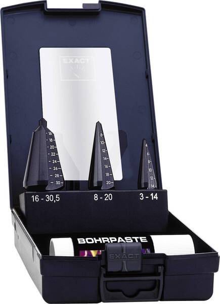 Exact 5275 Schälbohrer-Set 3teilig 3 - 14 mm, 4 - 20 mm, 16 - 30.5 mm HSS-E TiAIN 3-Flächenschaft 1 Set