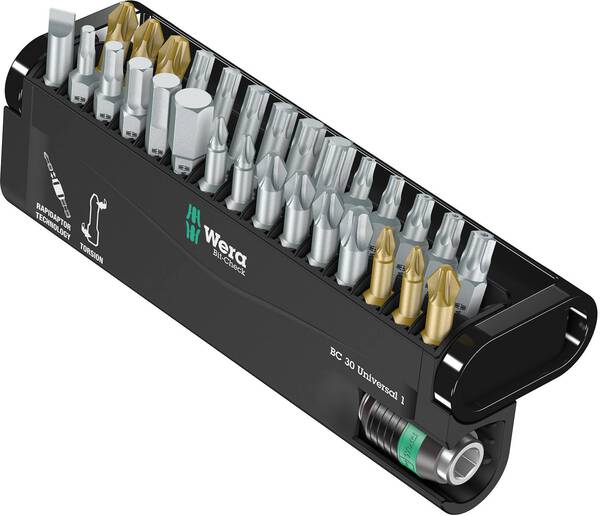Wera BC Universal/30 Bit-Check 05056440001 Bit-Set 30teilig Schlitz, Kreuzschlitz Phillips, Kreuzschlitz Pozidriv, Innen