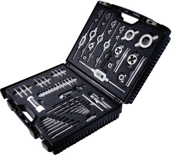 Exact 70511 Gewindeschneidsatz 61teilig HSS metrisch M3, M4, M5, M6, M8, M10, M12