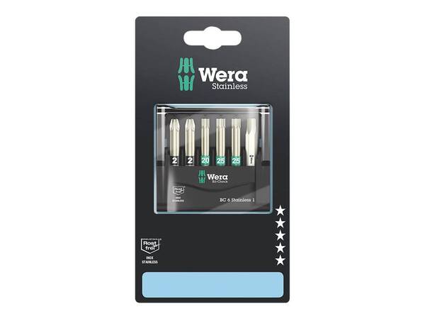 Wera Bit-Check 6 Stainless 1 05073634001 Bit-Set 6teilig Innen-TORX, Innen-Sechskant, Kreuzschlitz Pozidriv