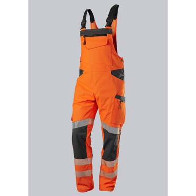 BP® - Warnschutz-Latzhose für Herren, warnorange/anthrazit, Größe 56/58s