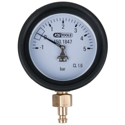 KSTOOLS® - Manometer 1,0 - 5,0 bar inkl. Anschlussnippel und Schutzkappe