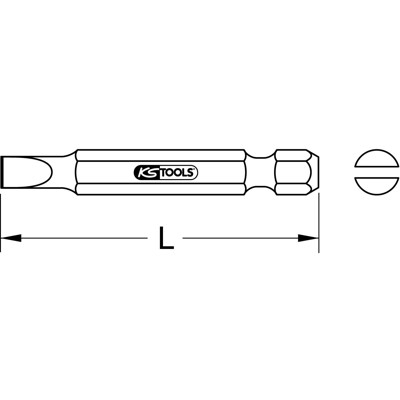 KSTOOLS® - 1/4" Bit Schlitz, 50mm, 12mm, 5er Pack