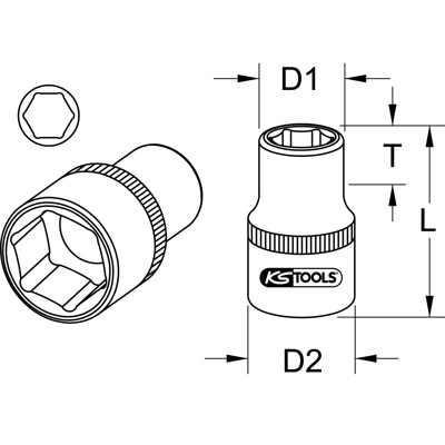 KSTOOLS® - 1/2" CHROMEplus Sechskant-Stecknuss, 13mm