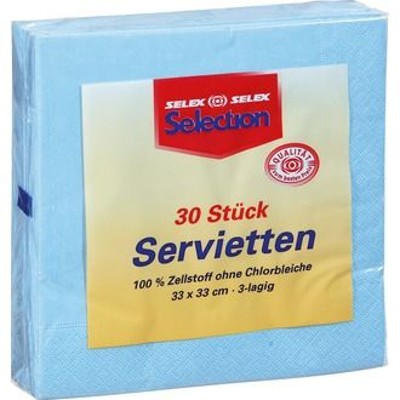 Zelltuch-Servietten, 33x33cm, blau, 3-lagig, Pck=30St