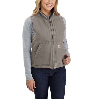 carhartt® - Damen Weste SHERPA LINED MOCK NECK VEST, taupe grey, Größe XS