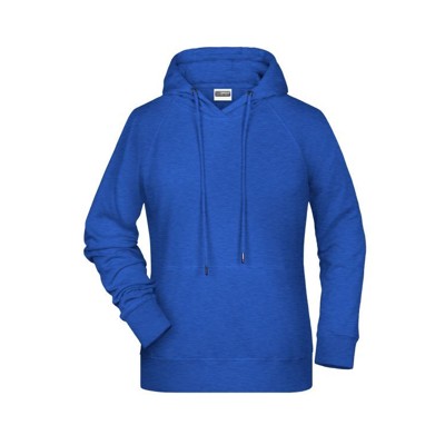 James & Nicholson - Damen Kapuzensweatshirt 8023, tinten-blau-melange, Größe XS