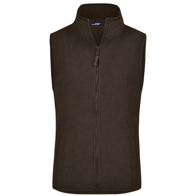 James & Nicholson - Damen Microfleece Weste JN048, braun, Größe XL